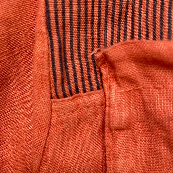 Burnt orange linen tunic/dress. lagenlook boho unique. Italy. Sz S - Picture 6 of 15